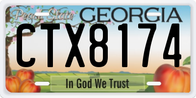 GA license plate CTX8174