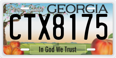 GA license plate CTX8175