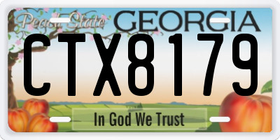 GA license plate CTX8179