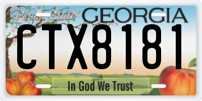 GA license plate CTX8181