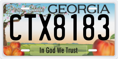 GA license plate CTX8183