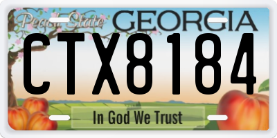 GA license plate CTX8184