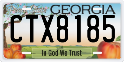 GA license plate CTX8185