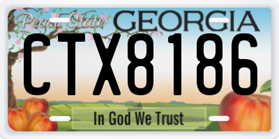 GA license plate CTX8186