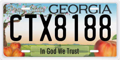 GA license plate CTX8188