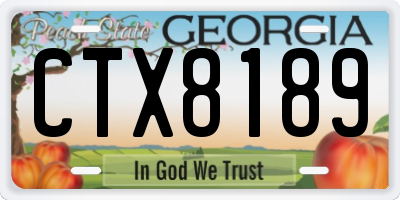 GA license plate CTX8189