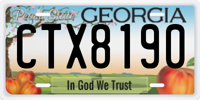 GA license plate CTX8190