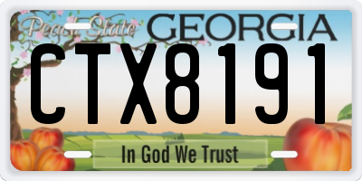 GA license plate CTX8191