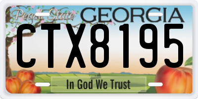 GA license plate CTX8195