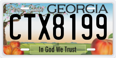 GA license plate CTX8199