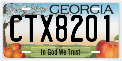 GA license plate CTX8201