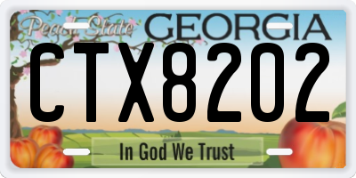 GA license plate CTX8202