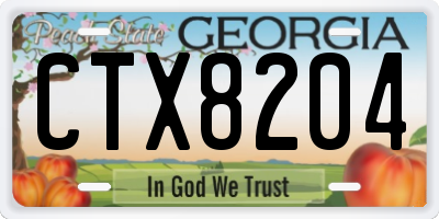 GA license plate CTX8204