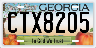 GA license plate CTX8205