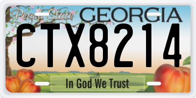 GA license plate CTX8214