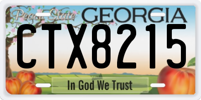 GA license plate CTX8215