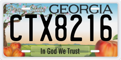 GA license plate CTX8216