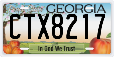GA license plate CTX8217