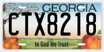 GA license plate CTX8218