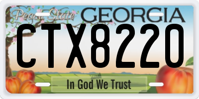 GA license plate CTX8220