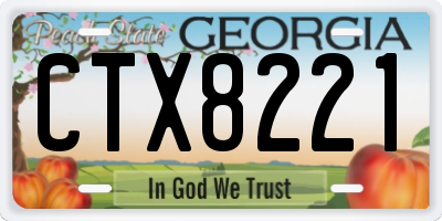 GA license plate CTX8221