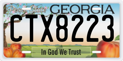 GA license plate CTX8223