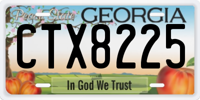 GA license plate CTX8225