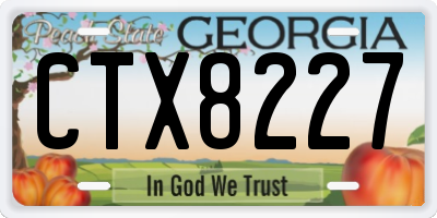 GA license plate CTX8227