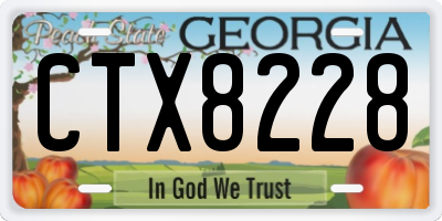 GA license plate CTX8228
