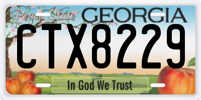 GA license plate CTX8229