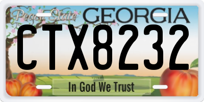 GA license plate CTX8232