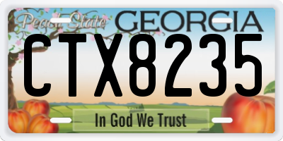 GA license plate CTX8235