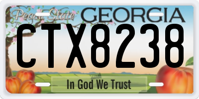 GA license plate CTX8238