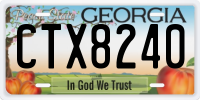GA license plate CTX8240