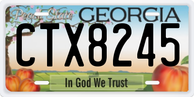 GA license plate CTX8245