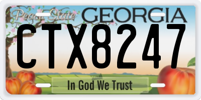 GA license plate CTX8247