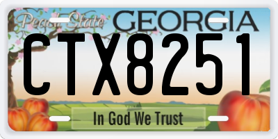 GA license plate CTX8251