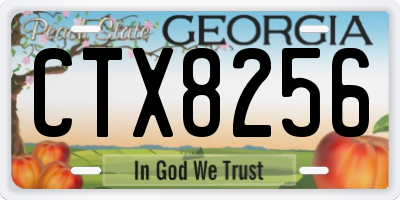 GA license plate CTX8256