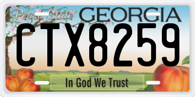 GA license plate CTX8259