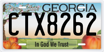 GA license plate CTX8262