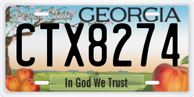 GA license plate CTX8274