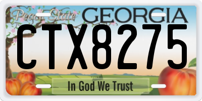 GA license plate CTX8275