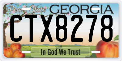 GA license plate CTX8278