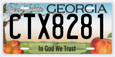 GA license plate CTX8281
