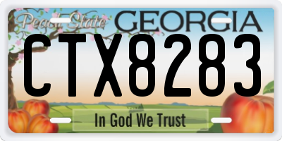 GA license plate CTX8283