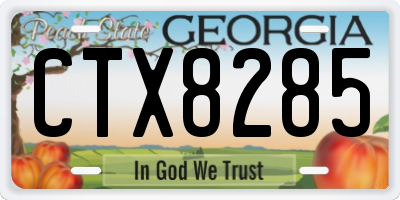 GA license plate CTX8285