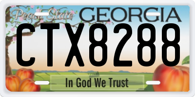GA license plate CTX8288