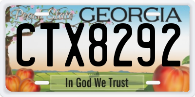 GA license plate CTX8292