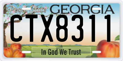 GA license plate CTX8311