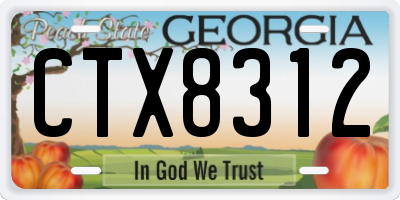 GA license plate CTX8312